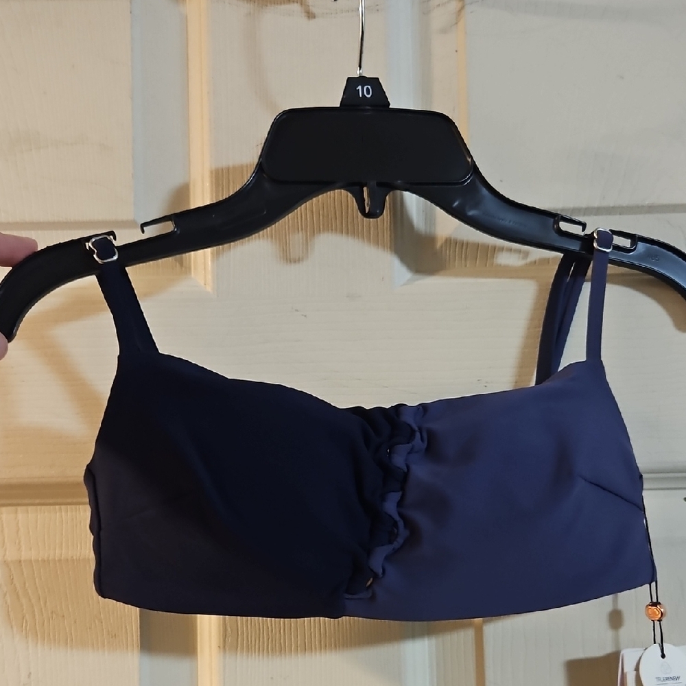 CALIA Women's Swim Looped Front Bikini Top: STORM HAZE: NEW WITH TAGS: SIZE XS
